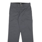 DICKIES Womens Grey Regular Fit Straight Leg Trousers W28 L30 Cotton Blend Zip