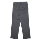 DICKIES Womens Grey Regular Fit Straight Leg Trousers W28 L30 Cotton Blend Zip