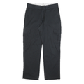 DICKIES Mens Cotton Blend Black Regular Fit Straight Leg Trousers W34 L32