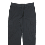 DICKIES Mens Cotton Blend Black Regular Fit Straight Leg Trousers W34 L32
