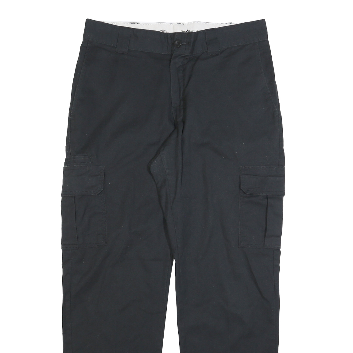 DICKIES Mens Cotton Blend Black Regular Fit Straight Leg Trousers W34 L32