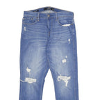 HOLLISTER Mens Blue Slim Skinny Denim Light W30 L30 Distressed Cotton Blend