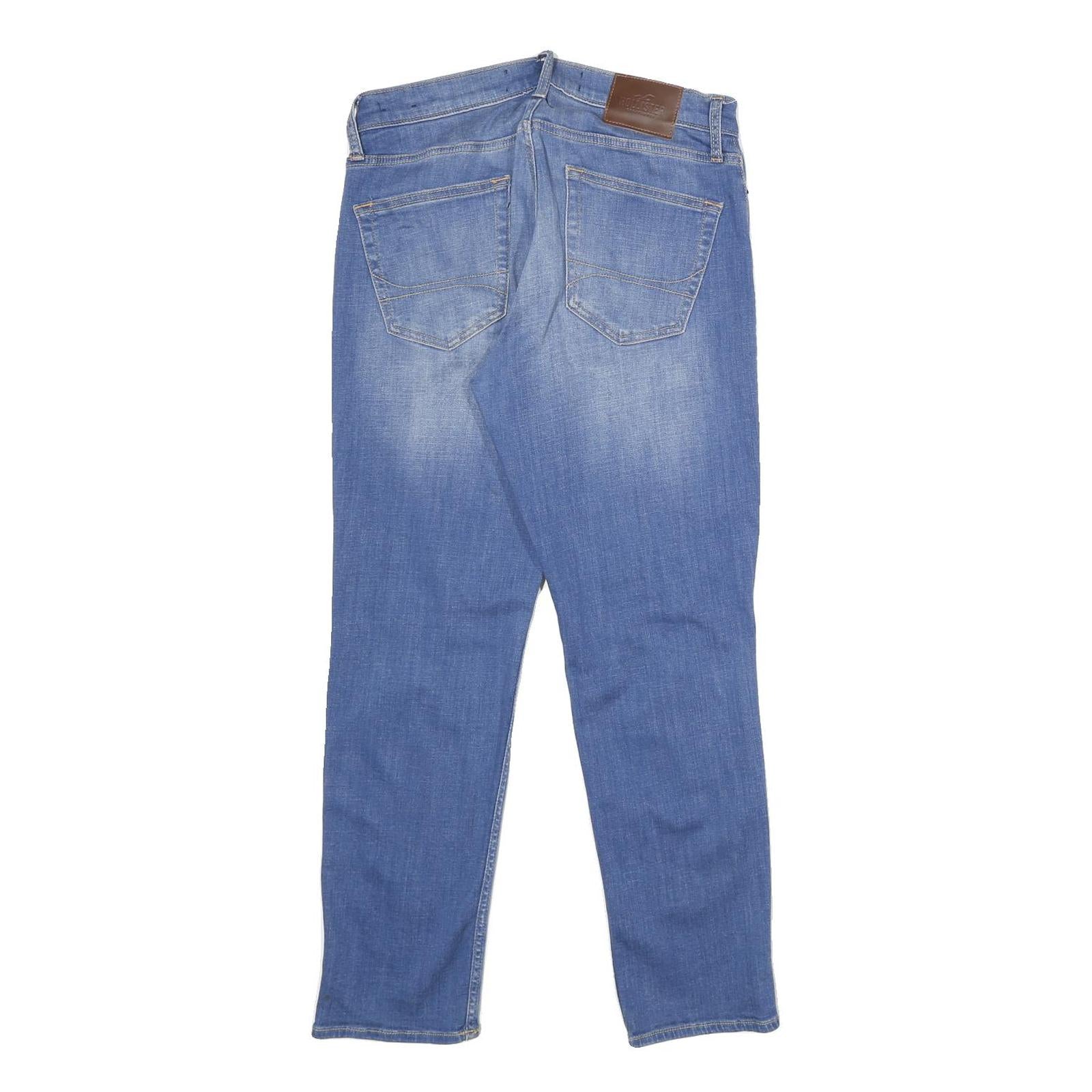 HOLLISTER Mens Blue Slim Skinny Denim Light W30 L30 Distressed Cotton Blend