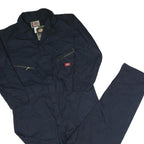 DICKIES Mens Navy Blue Dungarees Loose Polyester Blend Size L W44 L30 Workwear