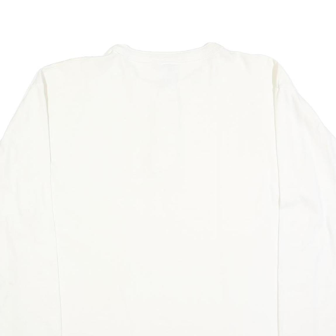 COTTON DELUXE Mens White Henley Long Sleeve T-Shirt XL Monterey Print Casual