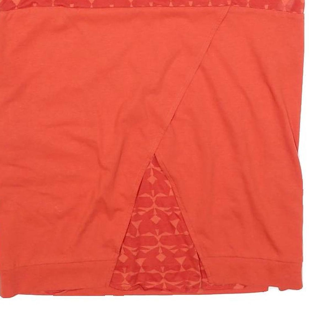 DKNY Womens Orange Printed Top Sleeveless Round Neck M Cotton Blend