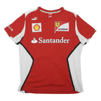 PUMA Mens Red & White Ferrari Style T-Shirt L Short Sleeve Crew Neck Racing