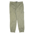 BPC SELECTION Mens Cotton Blend Khaki Regular Cargo Trousers W34 L30 Casual Zip