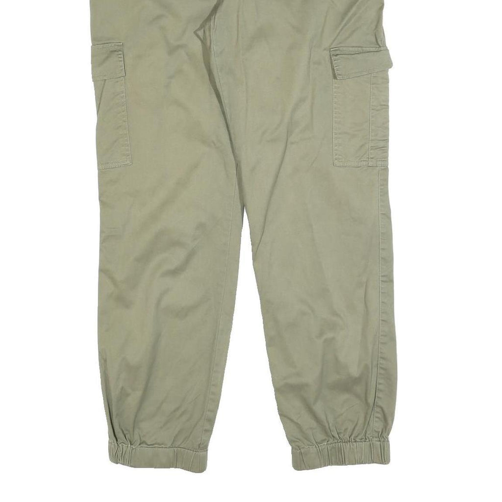 BPC SELECTION Mens Cotton Blend Khaki Regular Cargo Trousers W34 L30 Casual Zip