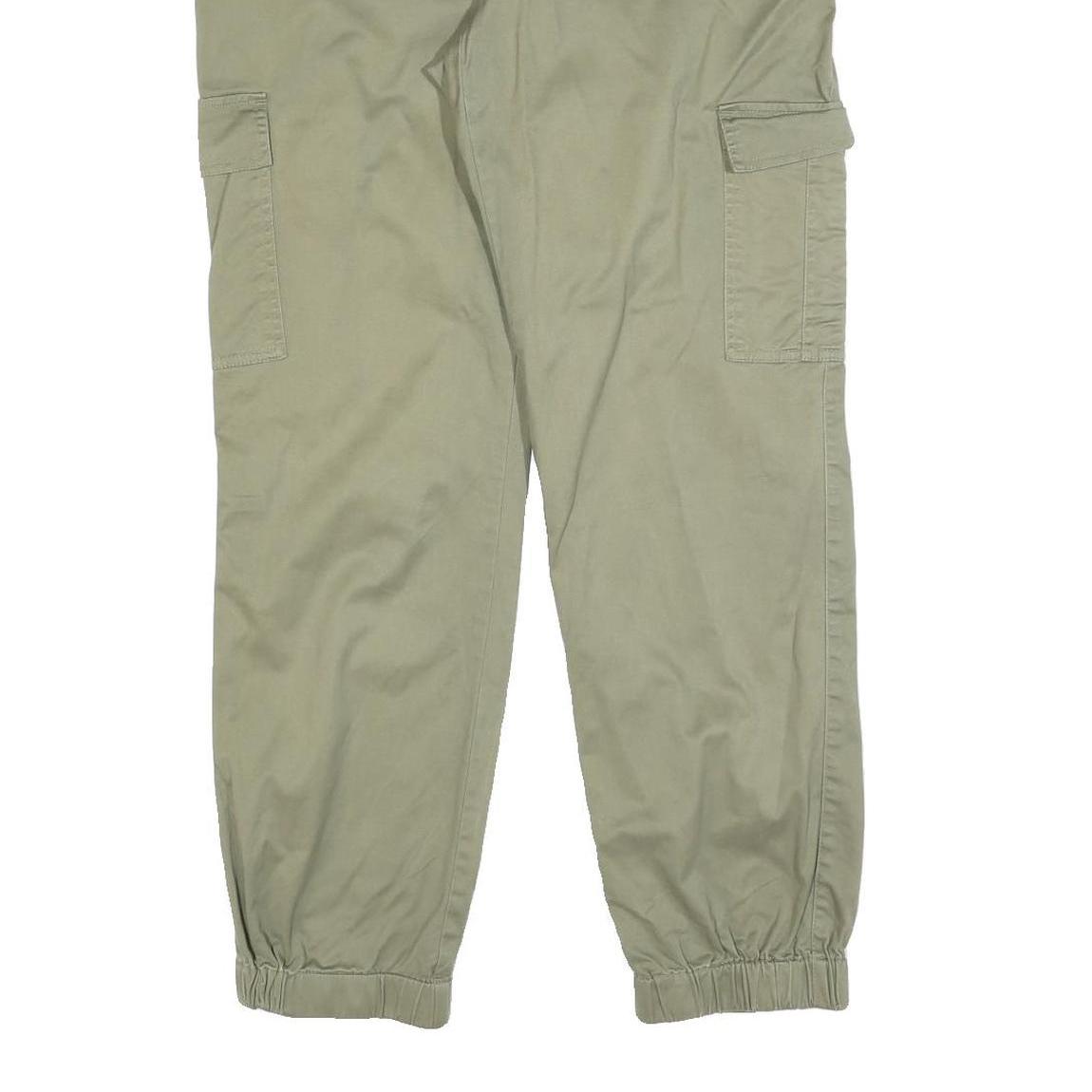 BPC SELECTION Mens Cotton Blend Khaki Regular Cargo Trousers W34 L30 Casual Zip