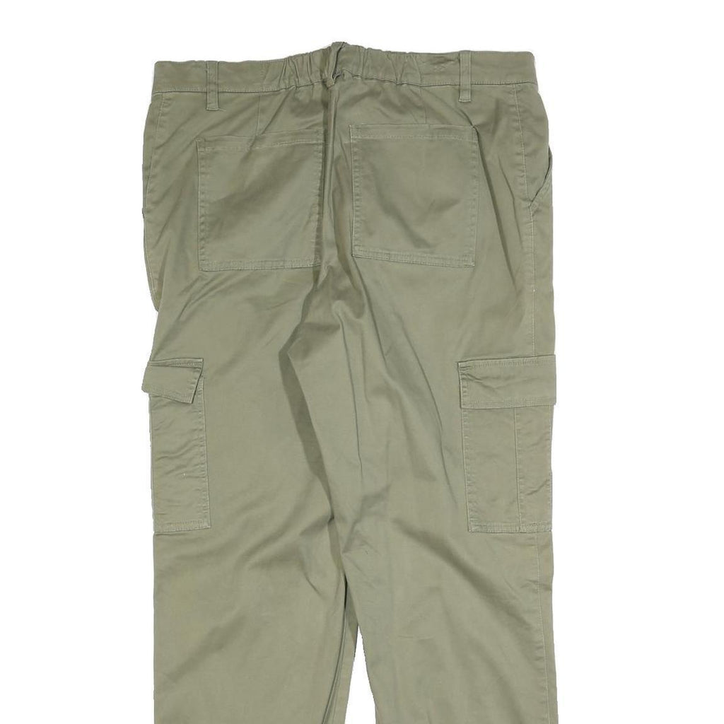 BPC SELECTION Mens Cotton Blend Khaki Regular Cargo Trousers W34 L30 Casual Zip