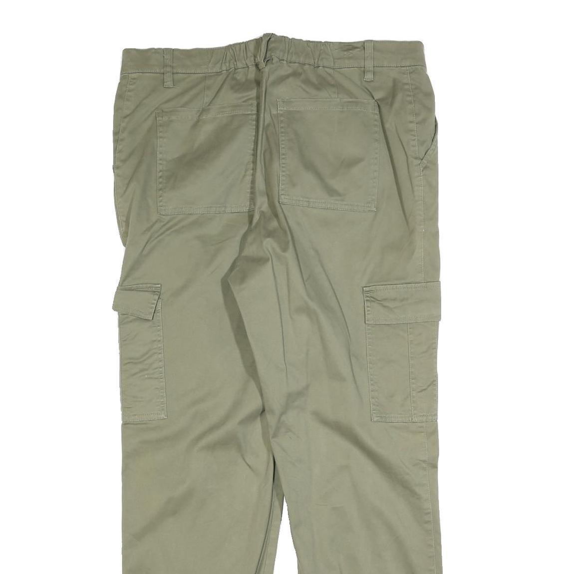 BPC SELECTION Mens Cotton Blend Khaki Regular Cargo Trousers W34 L30 Casual Zip