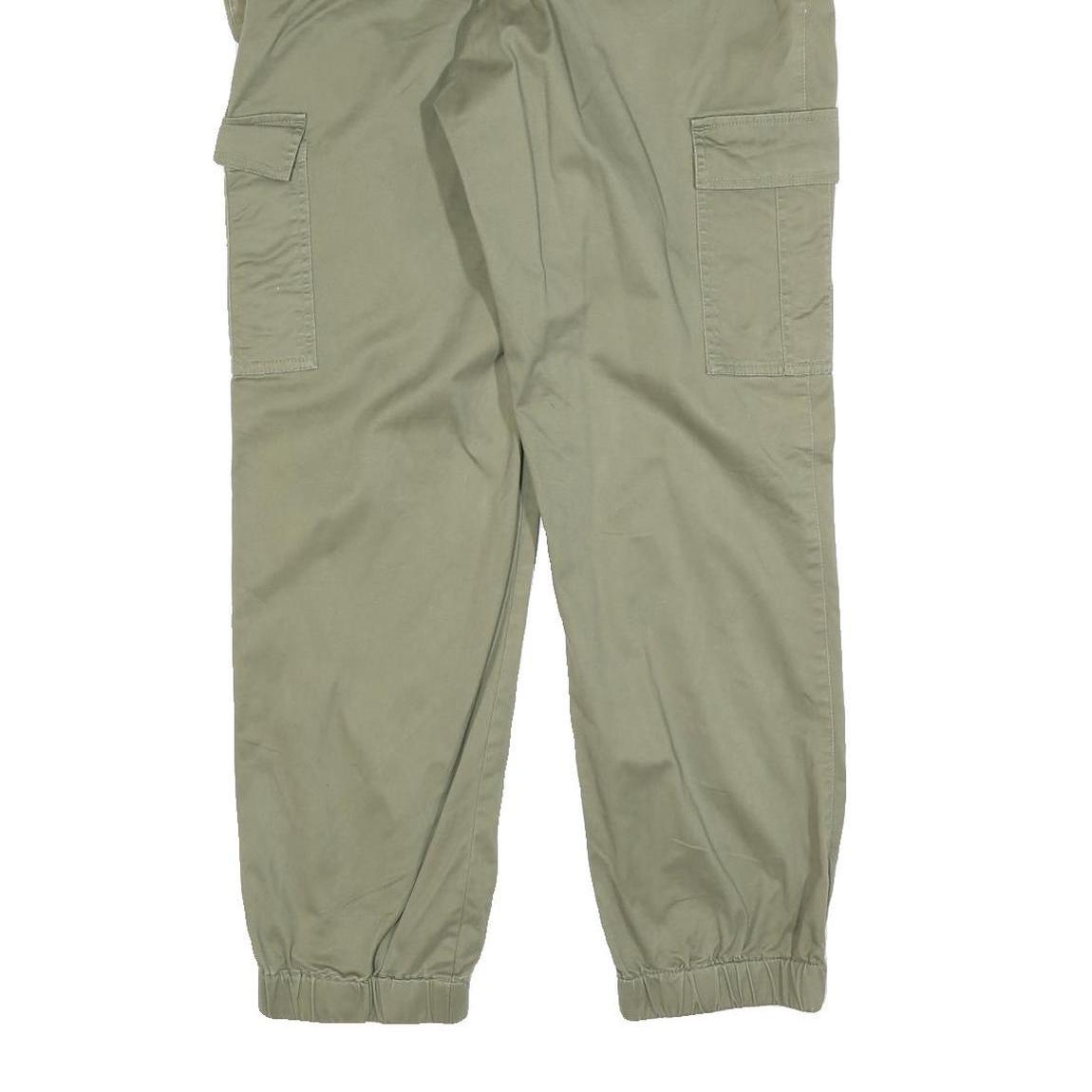 BPC SELECTION Mens Cotton Blend Khaki Regular Cargo Trousers W34 L30 Casual Zip