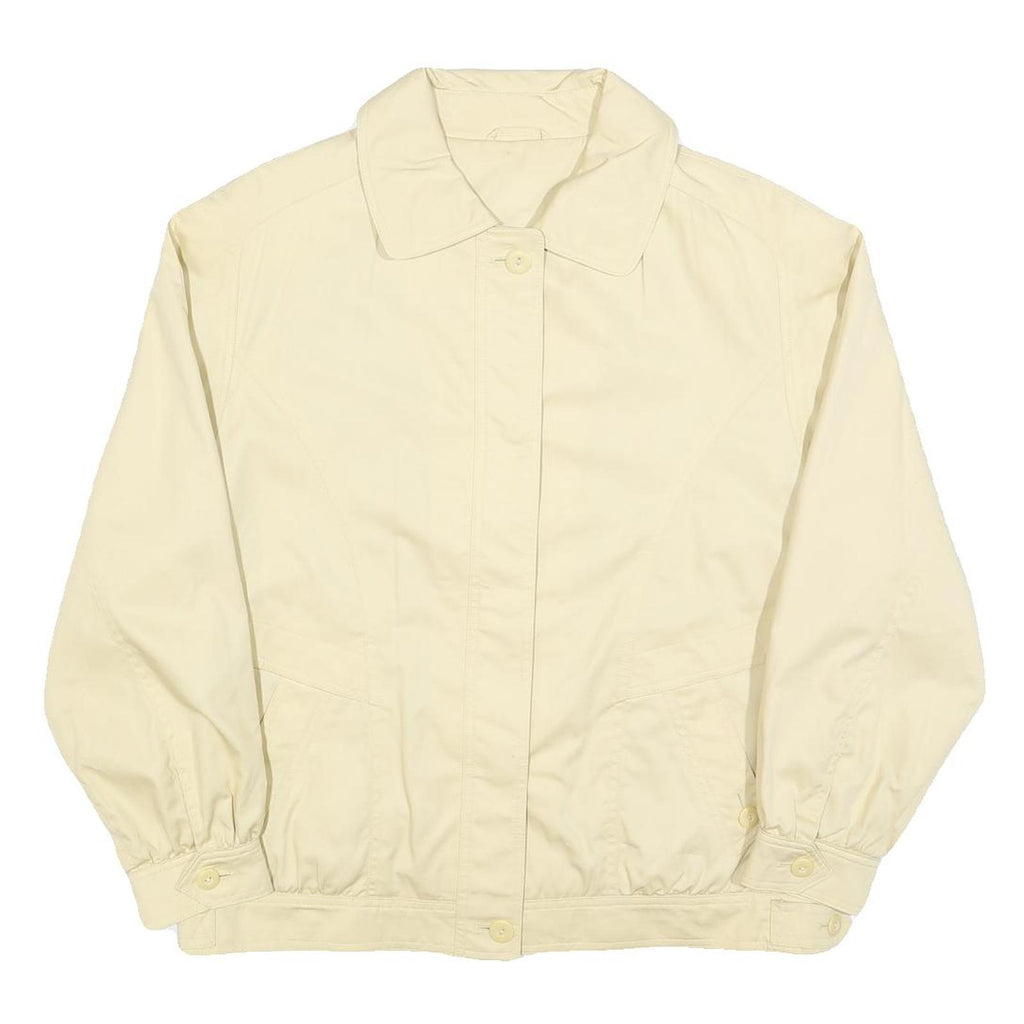 PETER HAHN Womens Cream Cotton Button Jacket UK 14 Casual Lightweight Classic