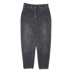 RIFLE Womens Corduroy Trousers Black Regular Tapered W27 L26