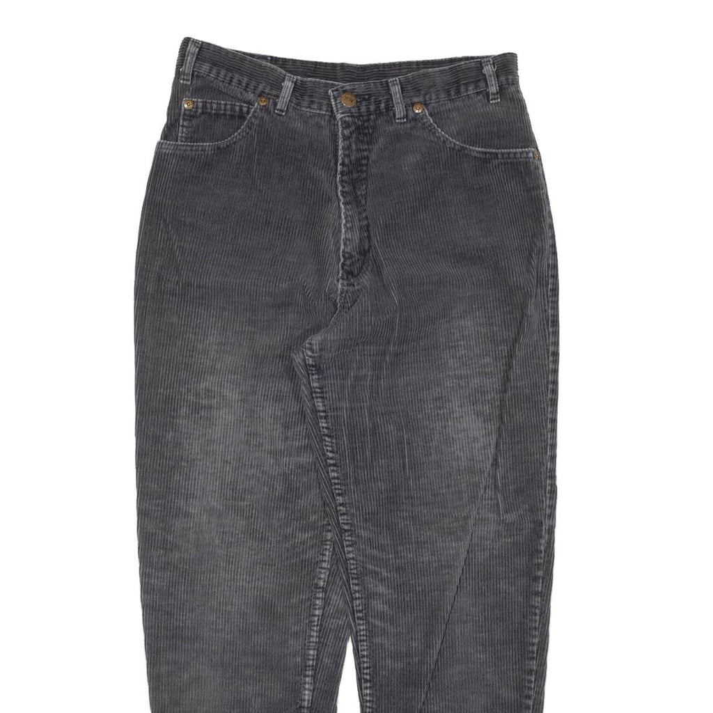 RIFLE Womens Corduroy Trousers Black Regular Tapered W27 L26