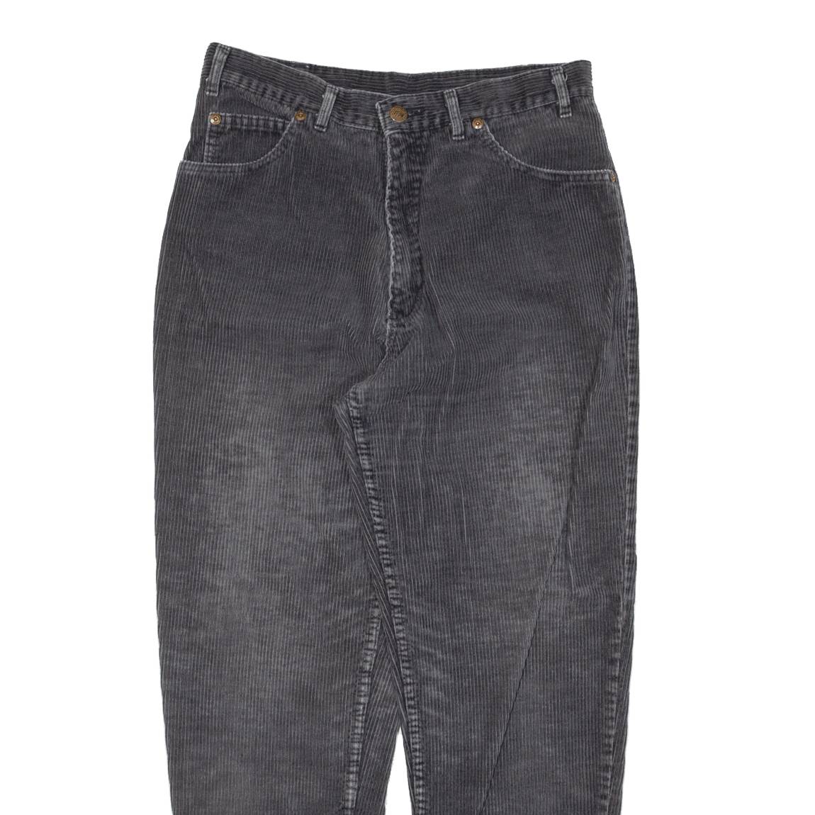 RIFLE Womens Corduroy Trousers Black Regular Tapered W27 L26