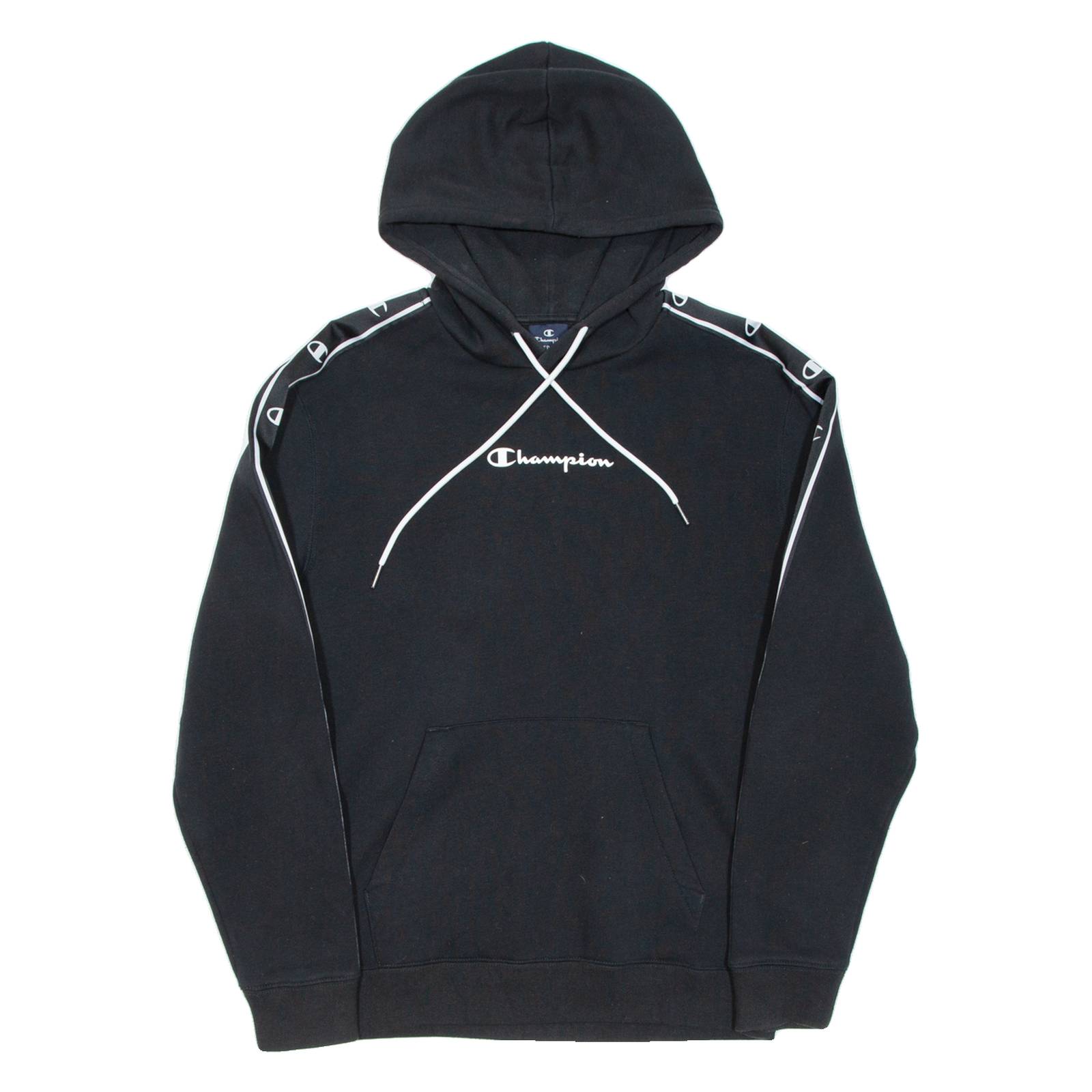 CHAMPION Mens Black Hoodie M