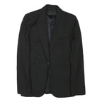 ZARA WOMAN Womens Black Tailored Jacket S Polyester Blend Button Plain Classic