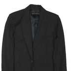 ZARA WOMAN Womens Black Tailored Jacket S Polyester Blend Button Plain Classic
