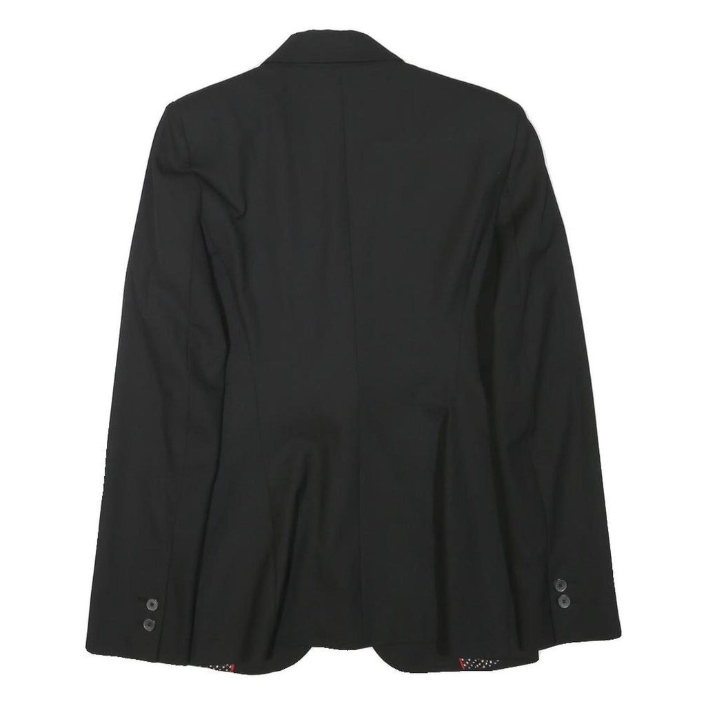 ZARA WOMAN Womens Black Tailored Jacket S Polyester Blend Button Plain Classic