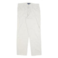 RALPH LAUREN Womens Cotton Blend White Regular Straight Trousers W32 L30 Classic