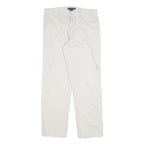RALPH LAUREN Womens Cotton Blend White Regular Straight Trousers W32 L30 Classic