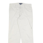 RALPH LAUREN Womens Cotton Blend White Regular Straight Trousers W32 L30 Classic