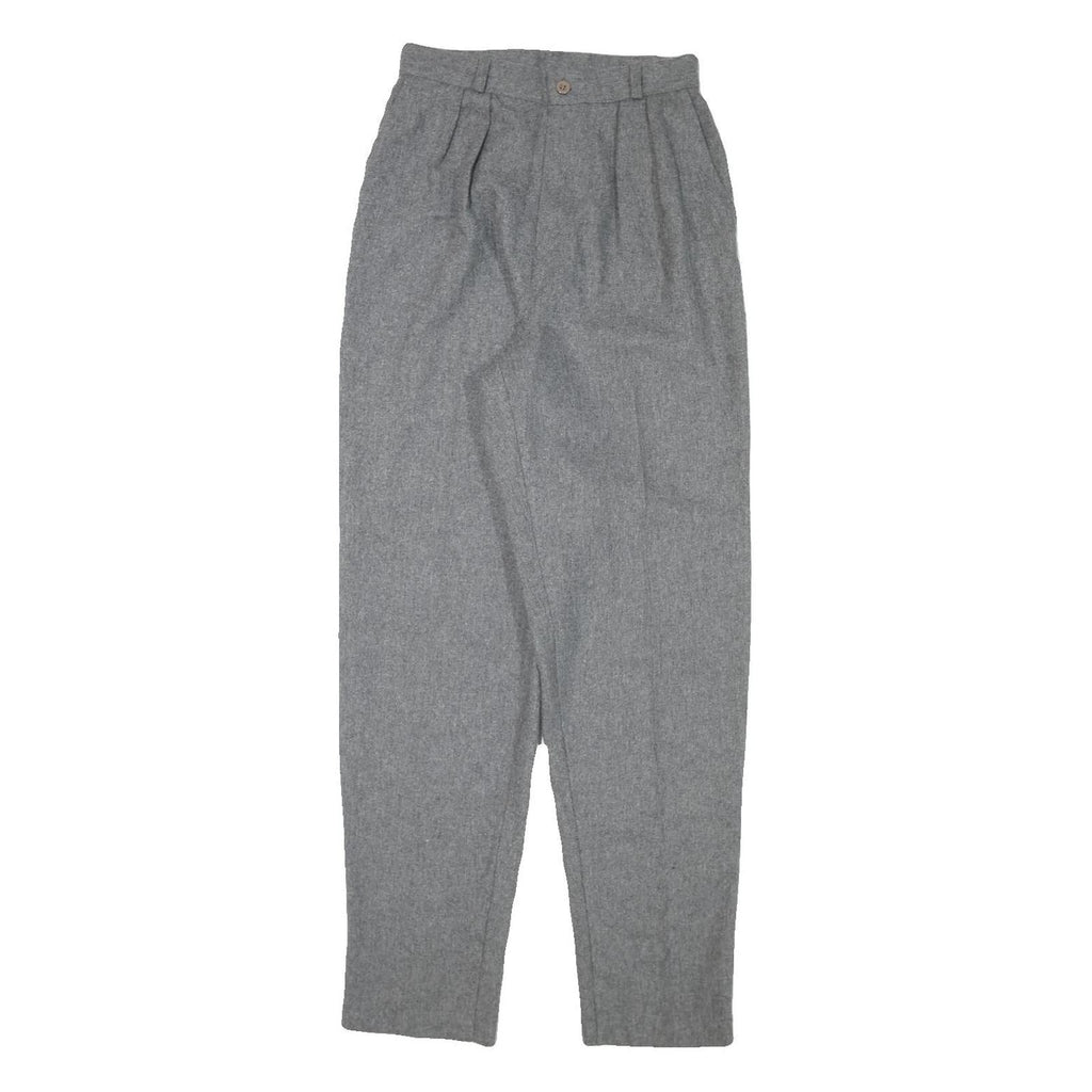 WRANGLER Womens Wool Blend Grey Relaxed Tapered Trousers W24 L30