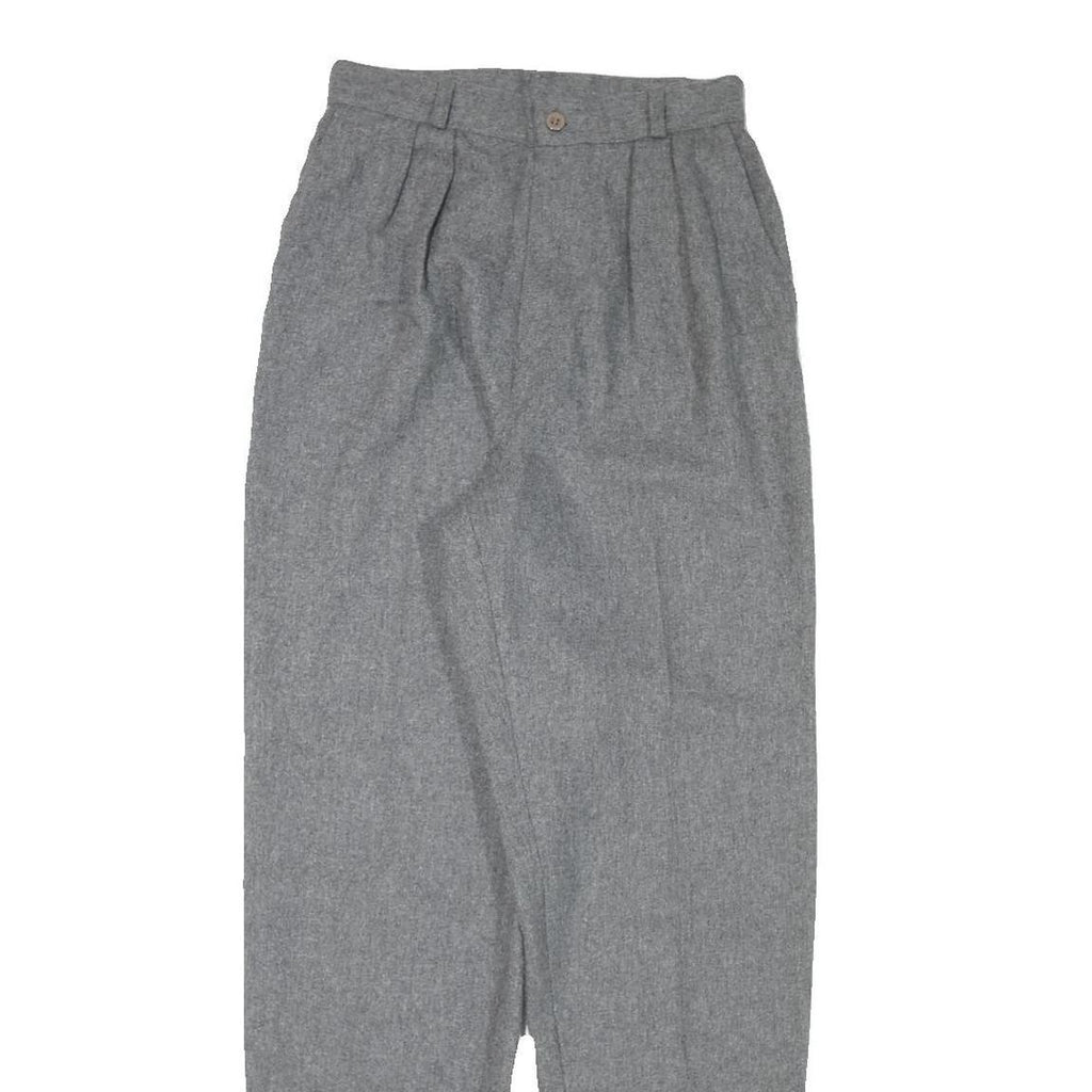 WRANGLER Womens Wool Blend Grey Relaxed Tapered Trousers W24 L30