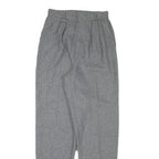 WRANGLER Womens Wool Blend Grey Relaxed Tapered Trousers W24 L30