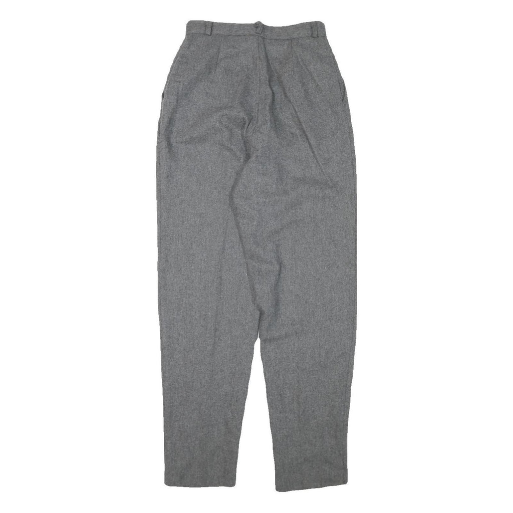 WRANGLER Womens Wool Blend Grey Relaxed Tapered Trousers W24 L30