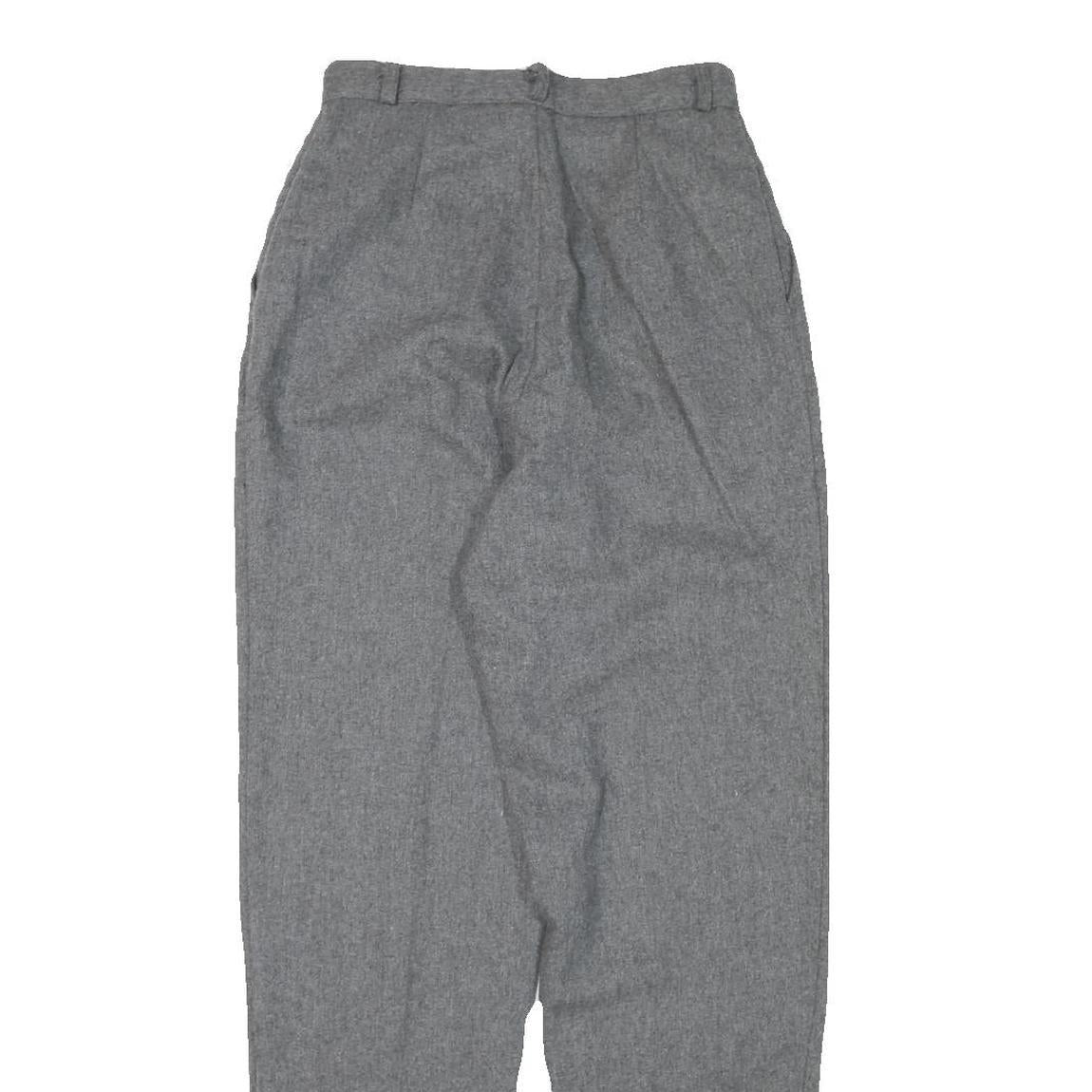 WRANGLER Womens Wool Blend Grey Relaxed Tapered Trousers W24 L30