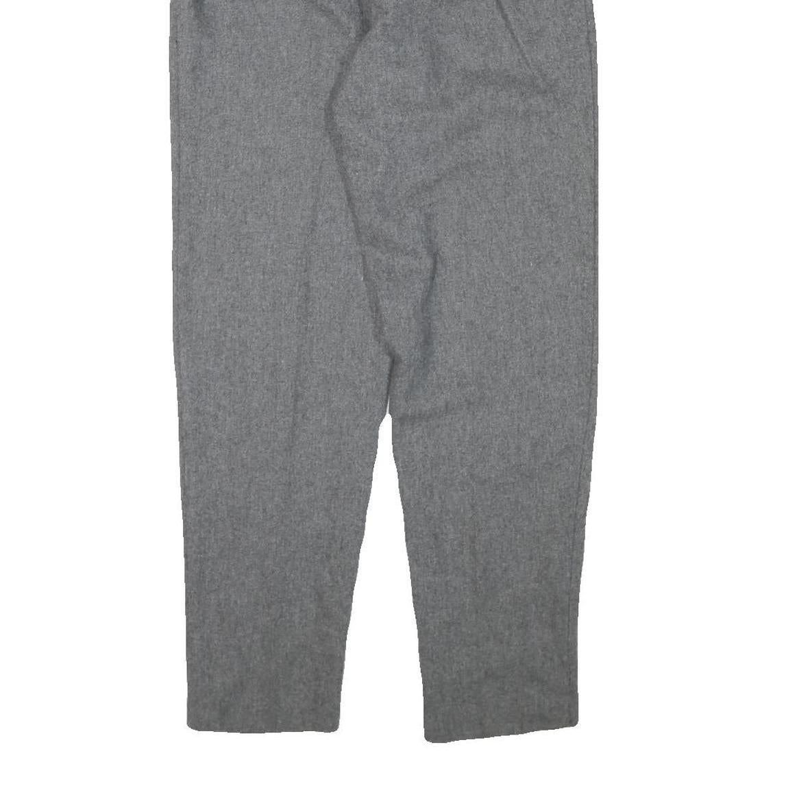 WRANGLER Womens Wool Blend Grey Relaxed Tapered Trousers W24 L30