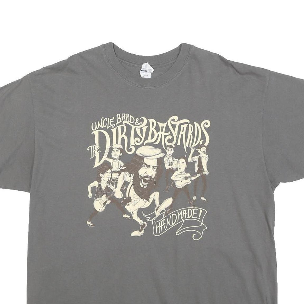 GILDAN Mens Grey Uncle Bard & The Dirty Bastards Graphic T-Shirt XL Short Sleeve