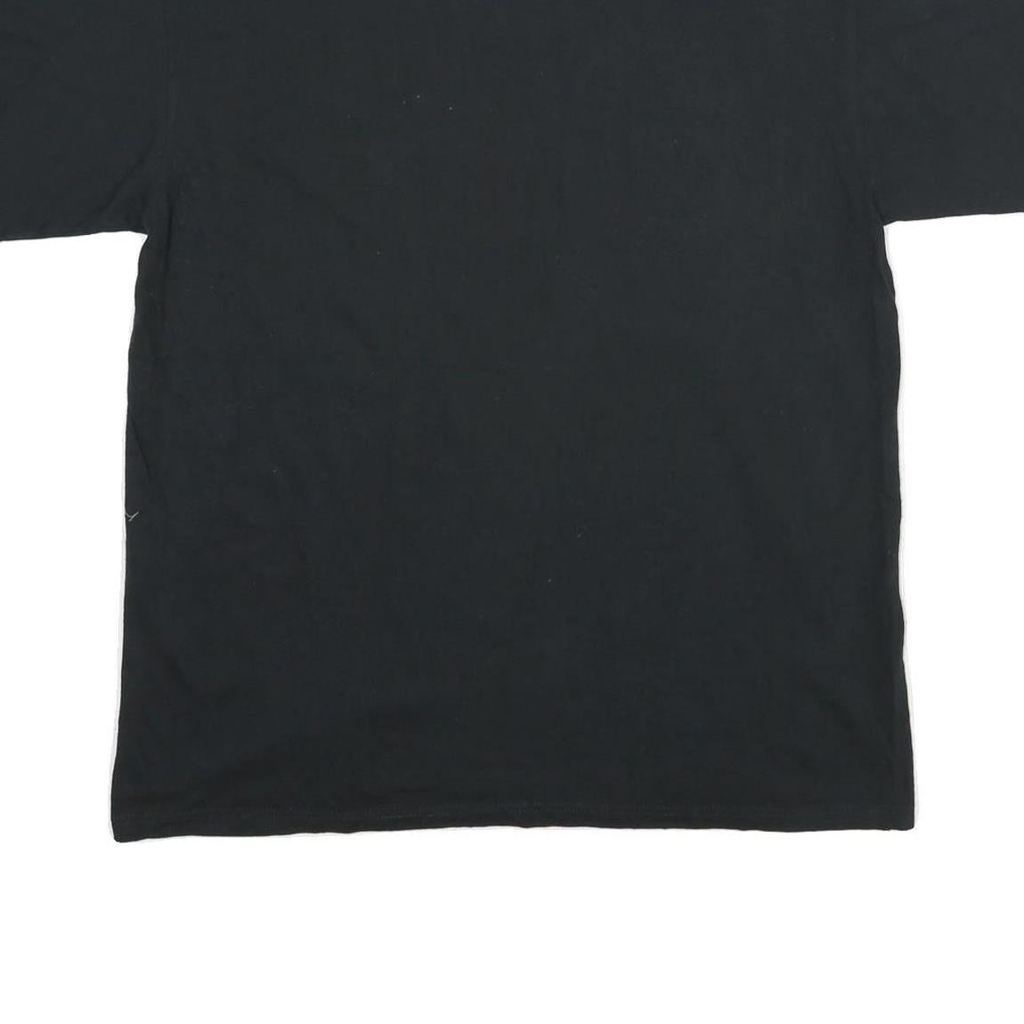 NIKE Mens Black & Yellow Graphic T-Shirt L Short Sleeve Crew Neck Mac2 Matt