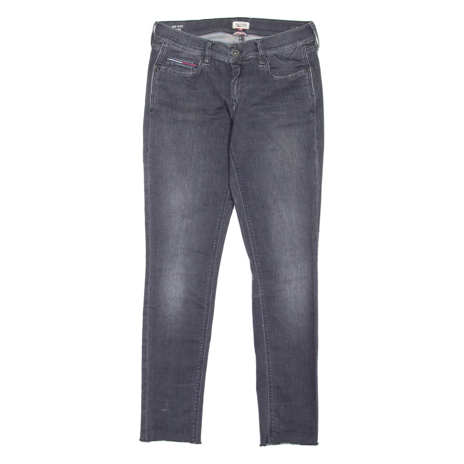 HILFIGER DENIM Nora Womens Jeans Grey Slim Skinny Stone Wash W30 L30