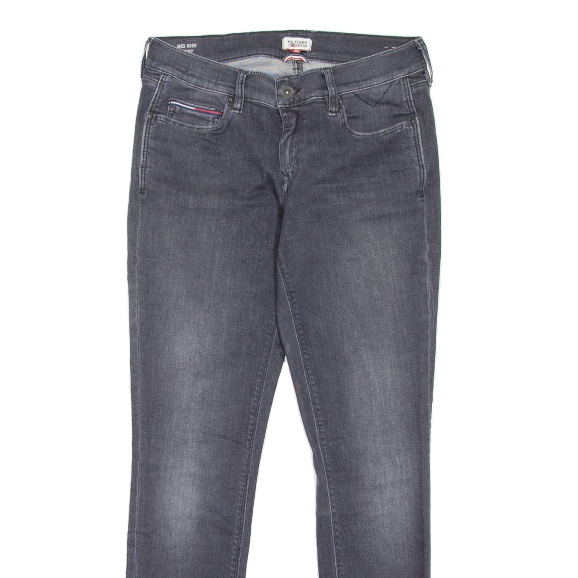 HILFIGER DENIM Nora Womens Jeans Grey Slim Skinny Stone Wash W30 L30