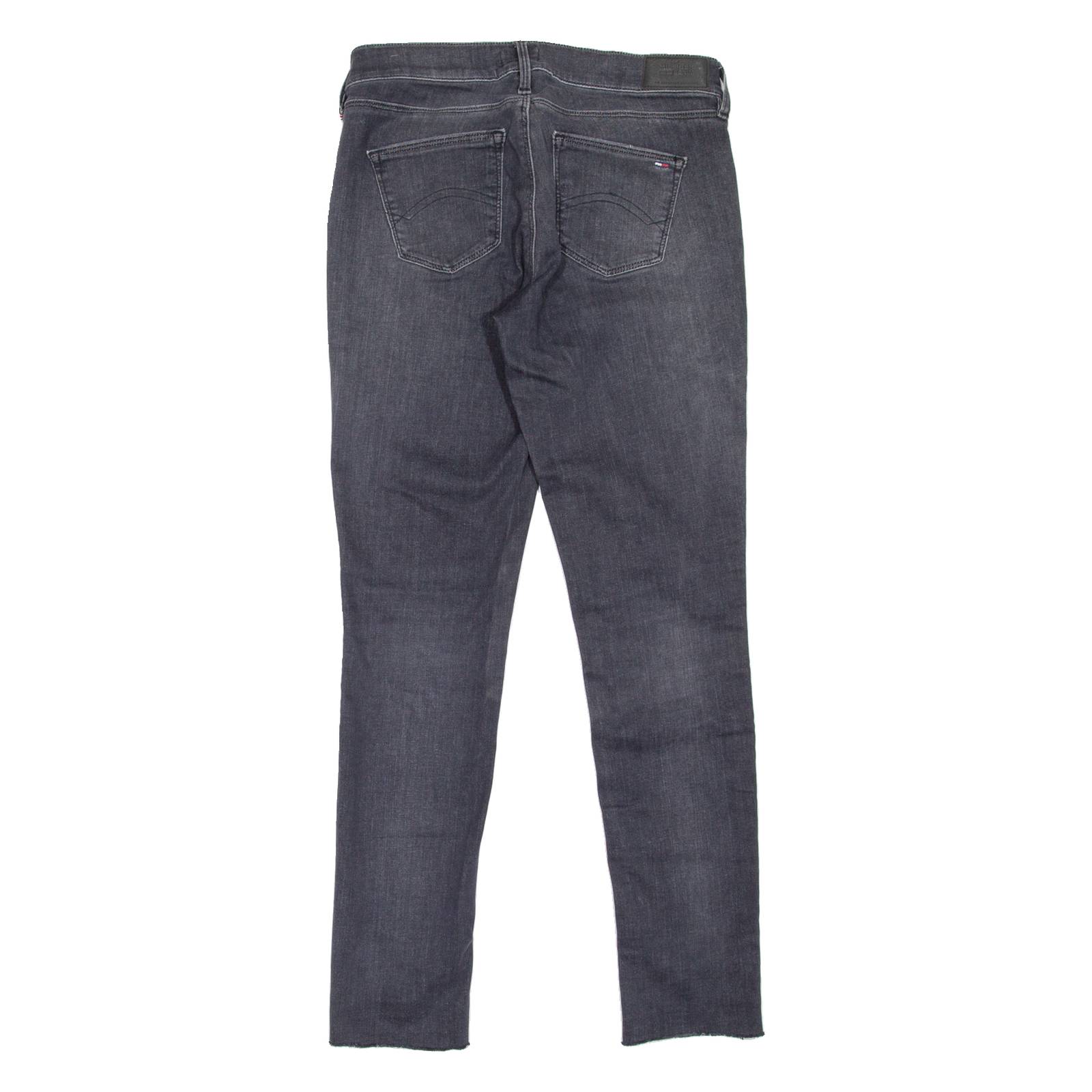 HILFIGER DENIM Nora Womens Jeans Grey Slim Skinny Stone Wash W30 L30