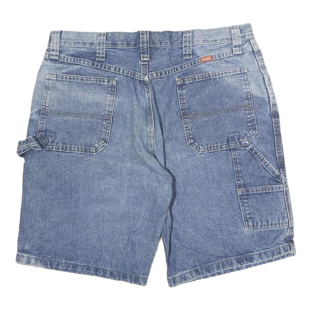WRANGLER Mens Denim Blue Casual Shorts M W36 Carpenter Style Pocket Detail