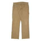 DICKIES Mens Regular Beige Cotton Blend Zip Trousers W32 L30 Workwear Utility