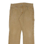 DICKIES Mens Regular Beige Cotton Blend Zip Trousers W32 L30 Workwear Utility