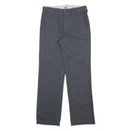 DICKIES Boys Slim Fit Navy Blue Cotton Blend Trousers W26 L27 Zip Closure