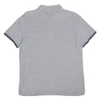TIMBERLAND Mens Grey & Navy Short Sleeve Polo Shirt L Cotton Blend Casual