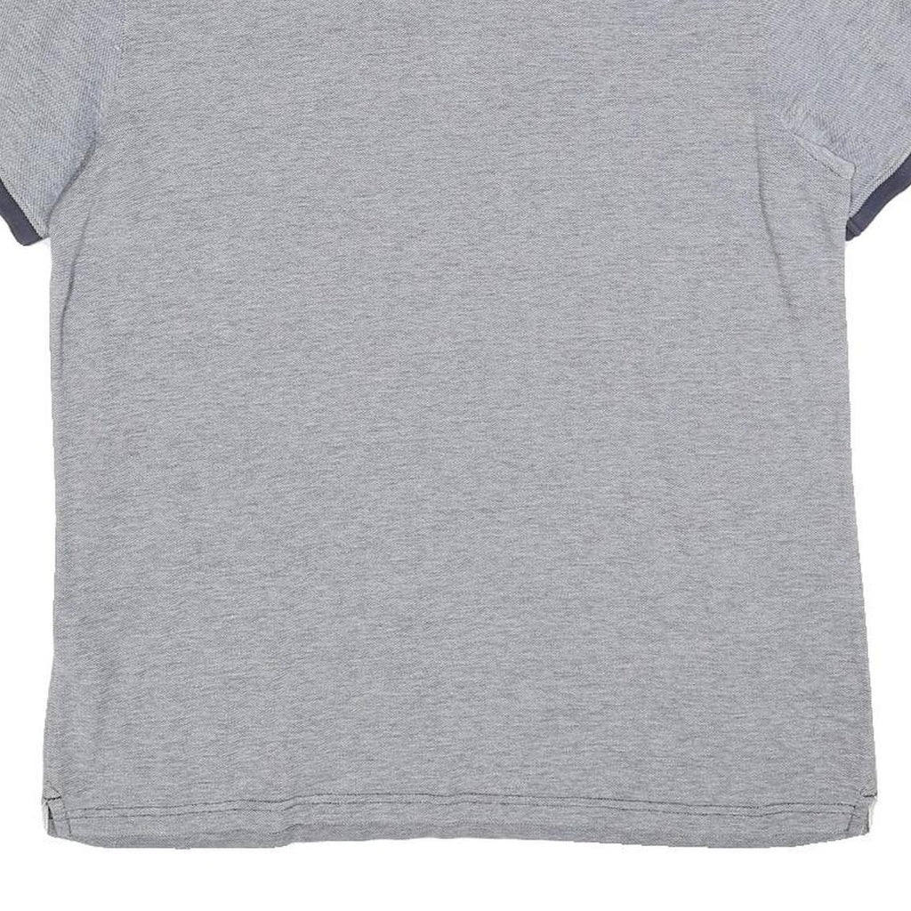 TIMBERLAND Mens Grey & Navy Short Sleeve Polo Shirt L Cotton Blend Casual