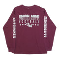Mens Maroon Union Mine Football Long Sleeve Crew Neck Graphic Cotton T-Shirt L