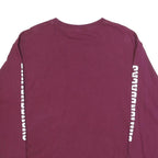 Mens Maroon Union Mine Football Long Sleeve Crew Neck Graphic Cotton T-Shirt L