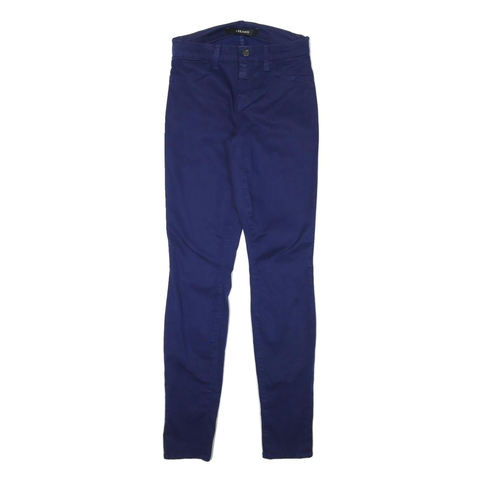 J BRAND Womens Cotton Blend Blue Slim Skinny Trousers W25 L29 Stylish Zip