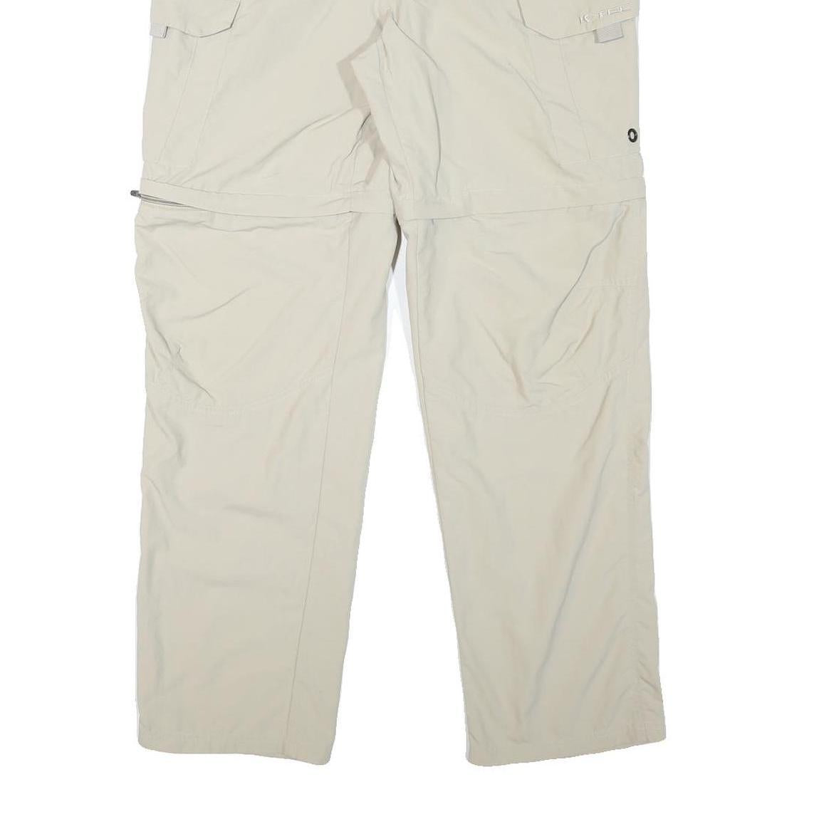 K-TEC Mens Polyester Blend Beige Regular Zip Cargo Trousers W37 L30 Casual