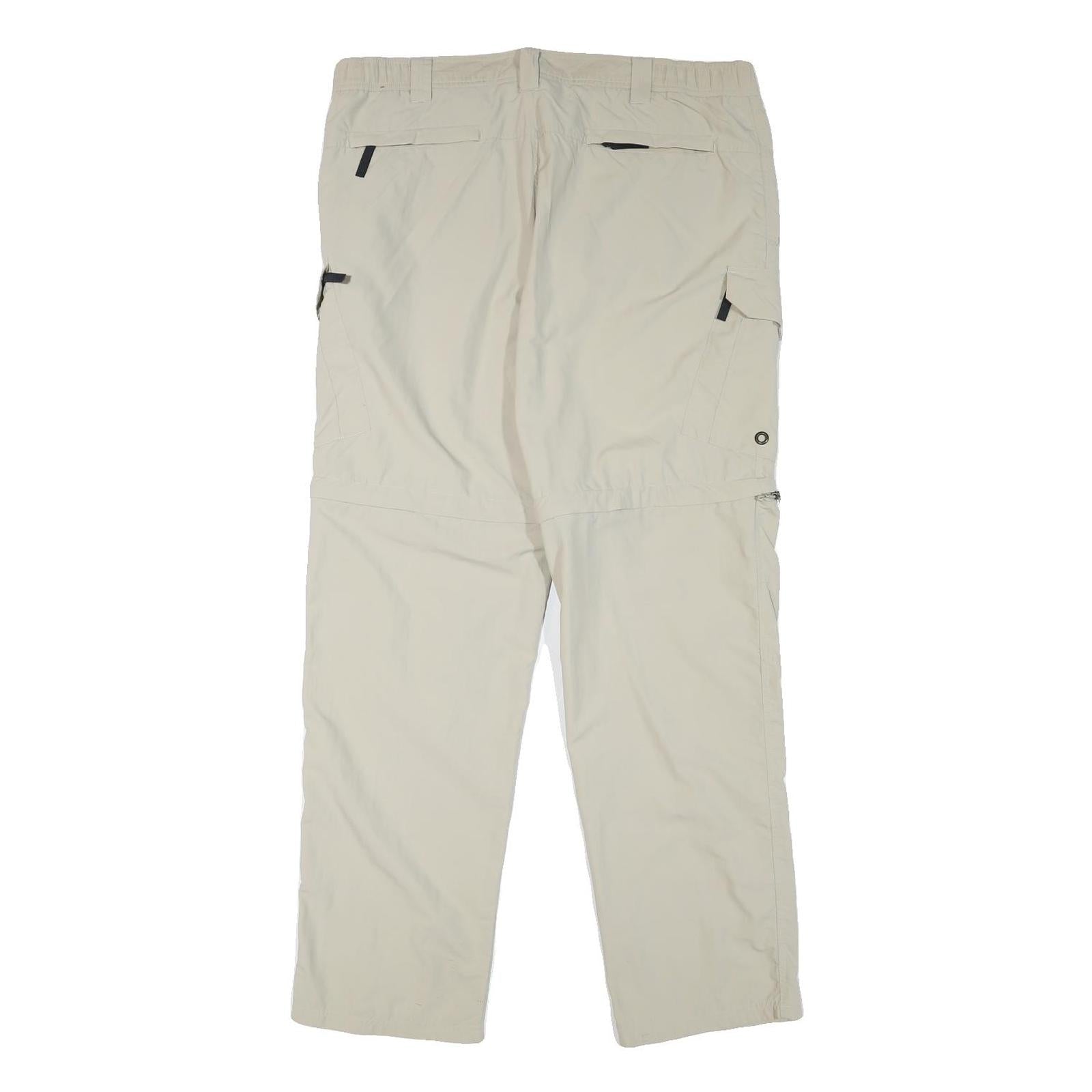 K-TEC Mens Polyester Blend Beige Regular Zip Cargo Trousers W37 L30 Casual